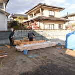 【防蟻処理】福島市のI様邸では、土台の防腐・防蟻処理が行われました。木造住宅を長持ちさせるためには欠かせない工程です。【新築工事】【注文住宅】